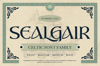 Sealgair Font: Elegant Celtic-Inspired Type Design